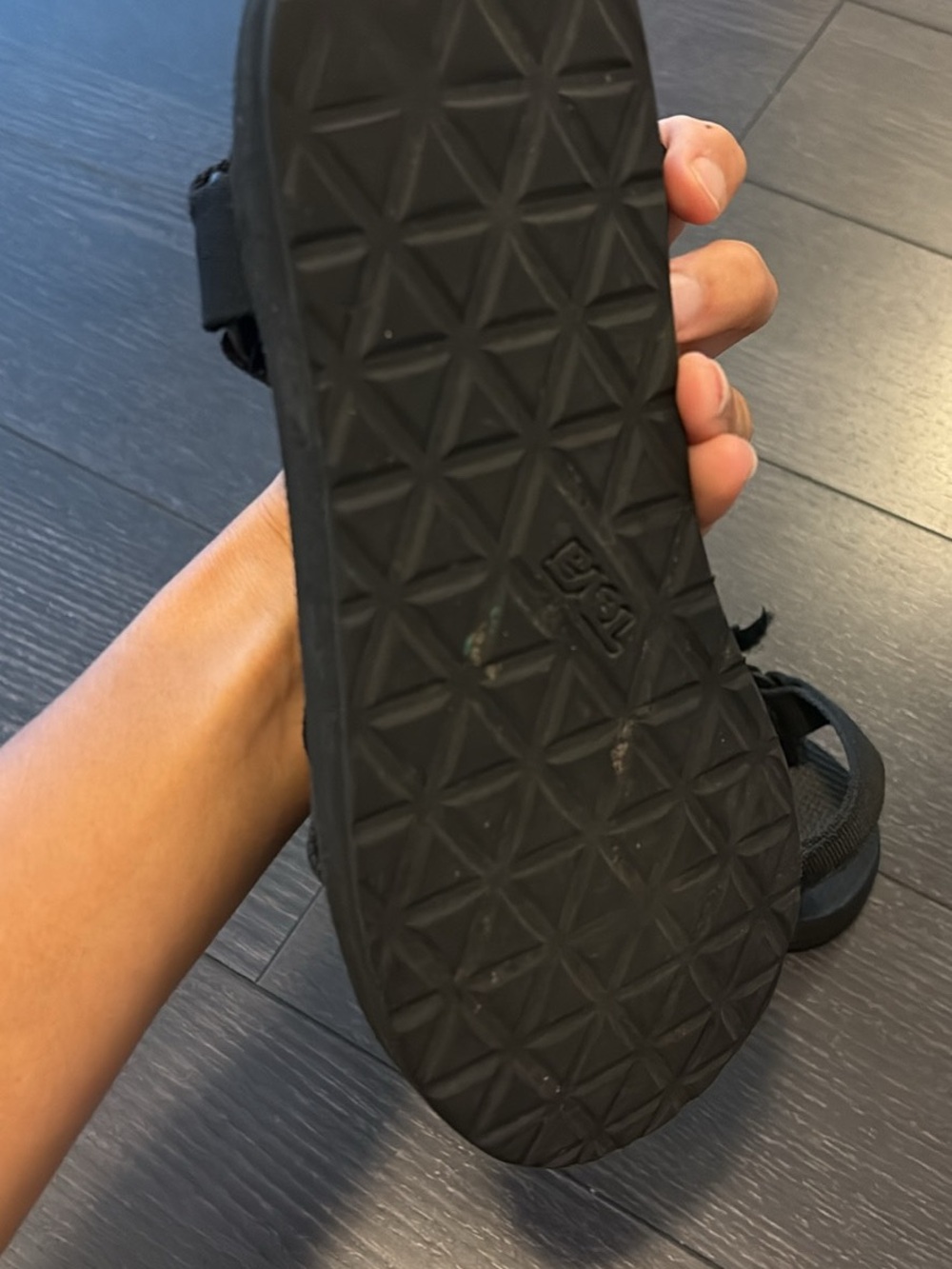 Women's Teva Black Outdoor Sport Sandals - Adjustable Strap - Picture 4 of 5
